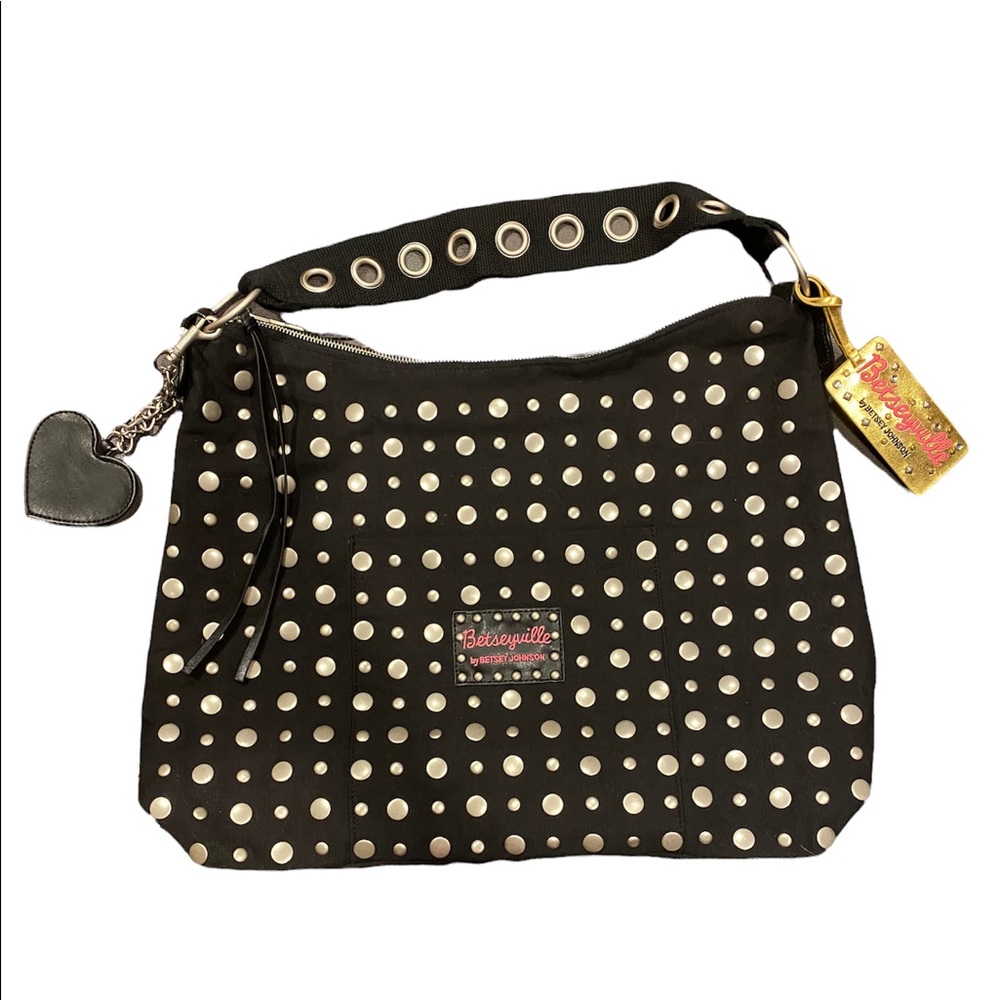 Betsey Johnson Black and Silver Bag